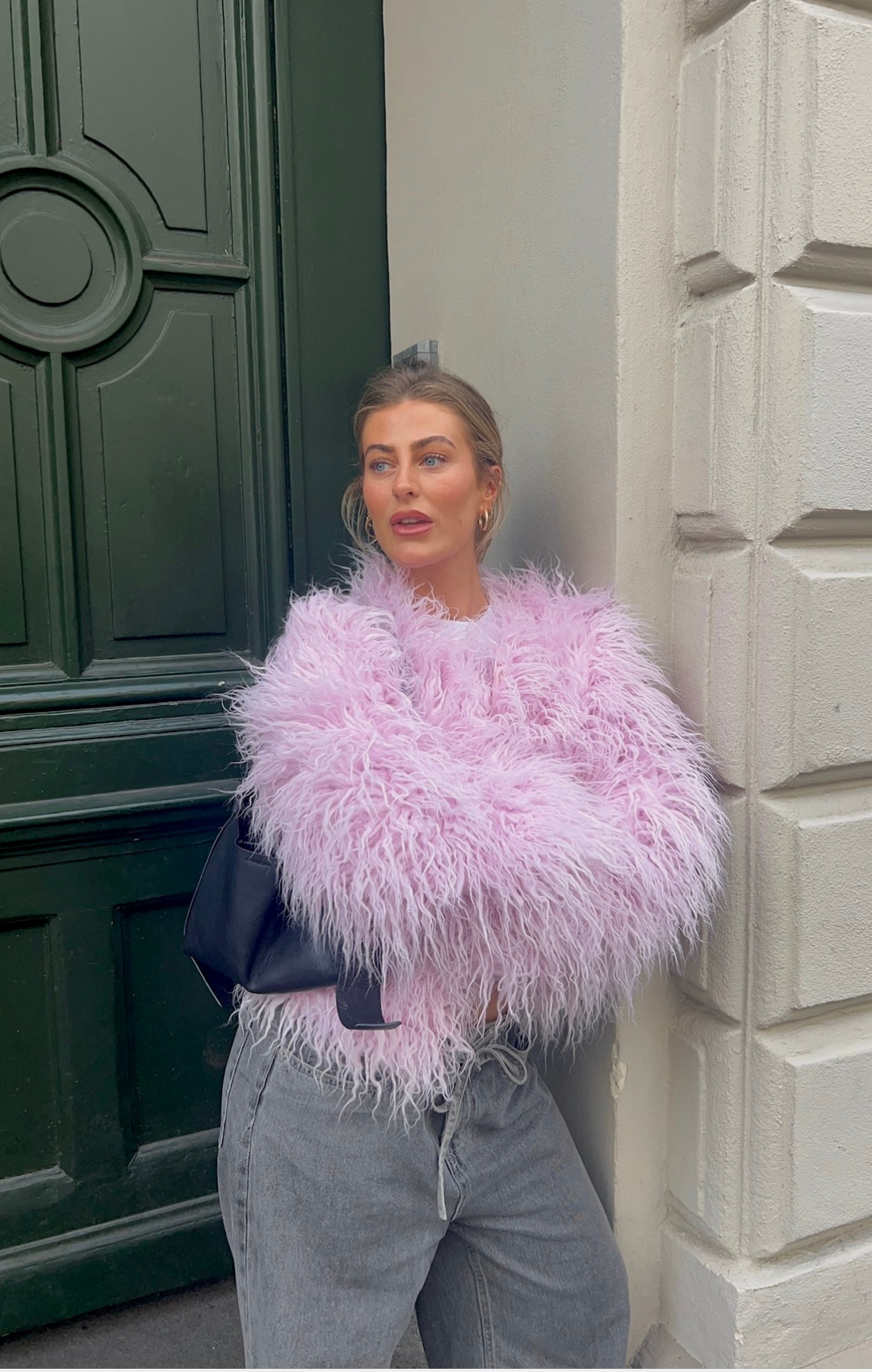 Esme Faux Fur Powder Pink Coat