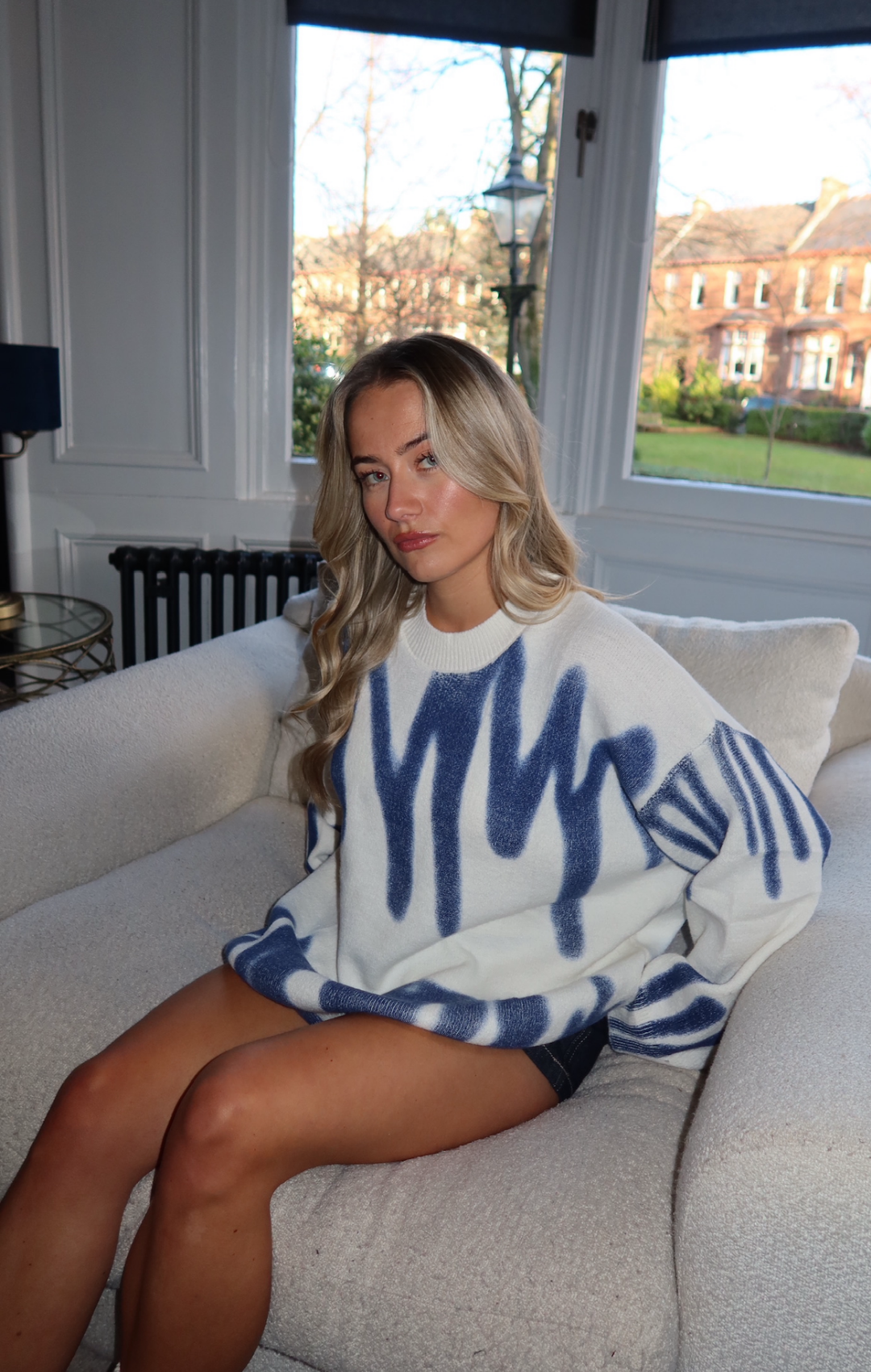 Navy Poplar Paint Spill Jumper