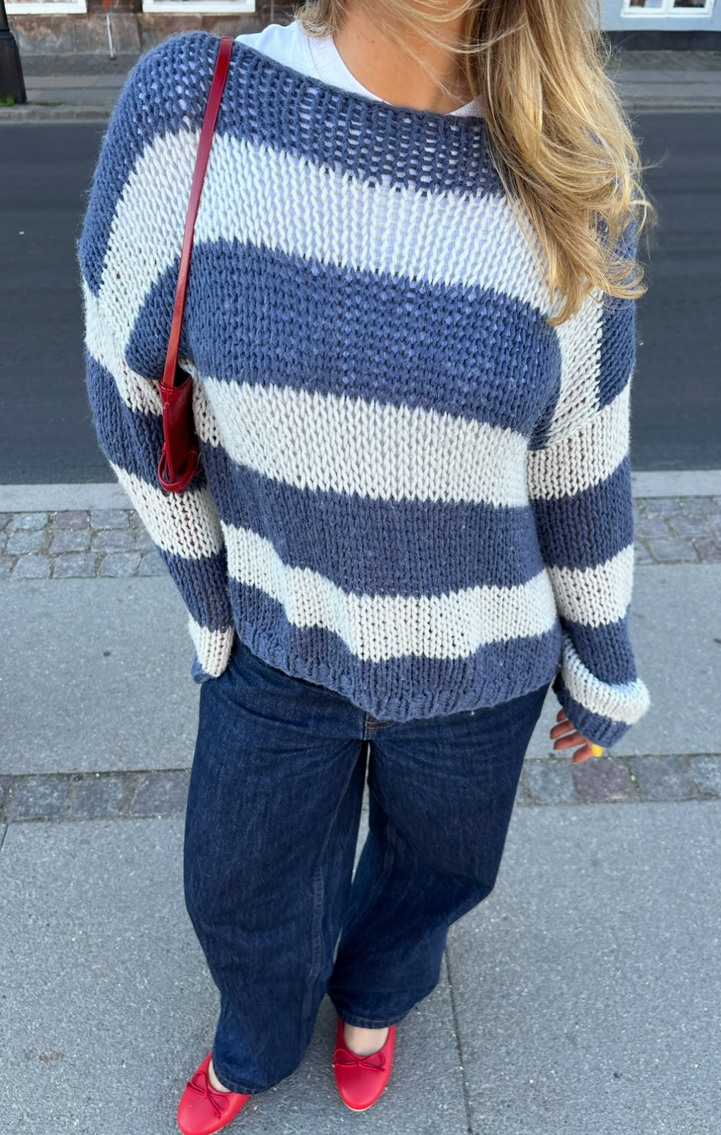 Navy Forget Me Not Stripe Jumper