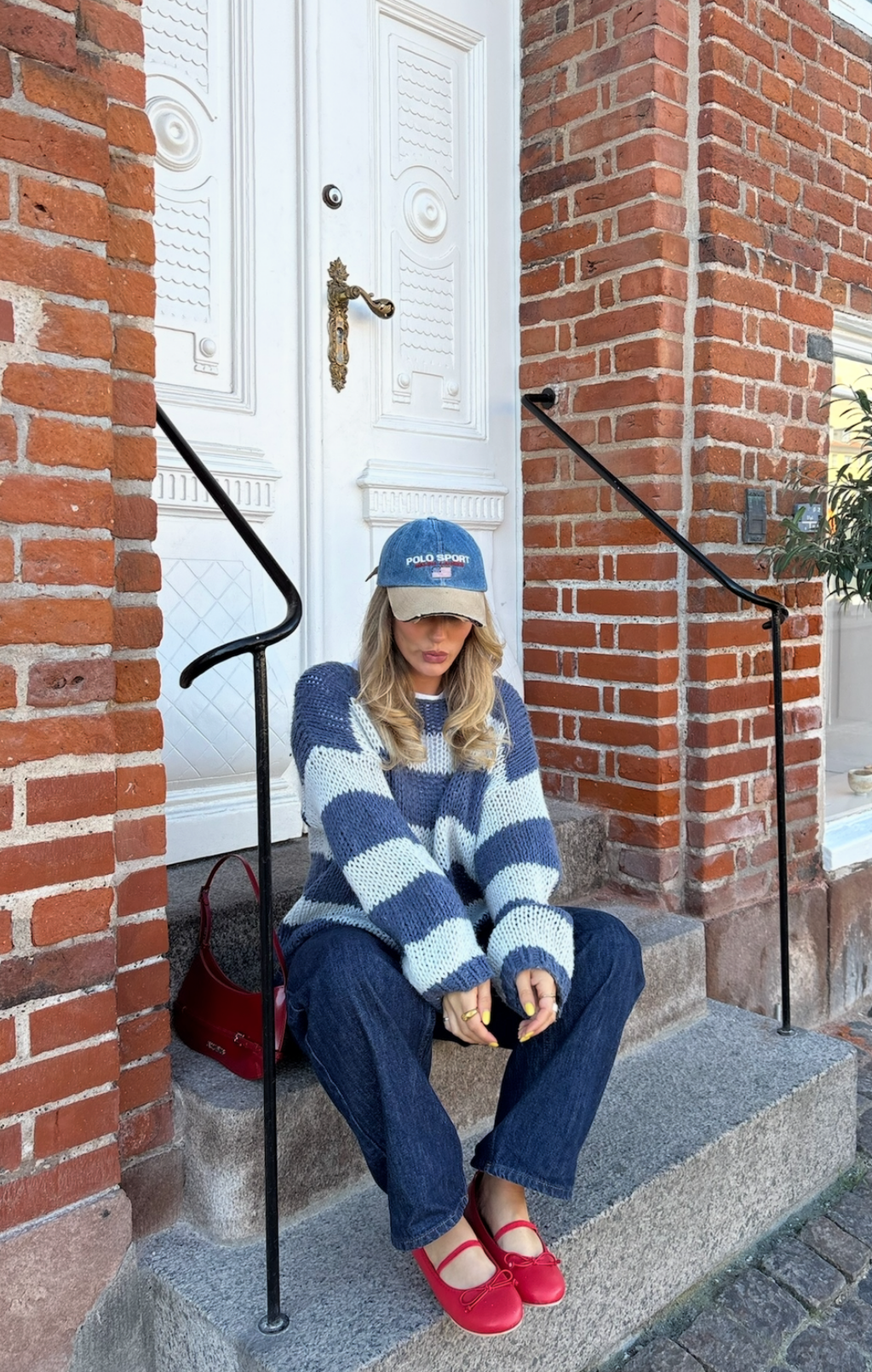 Navy Forget Me Not Stripe Jumper