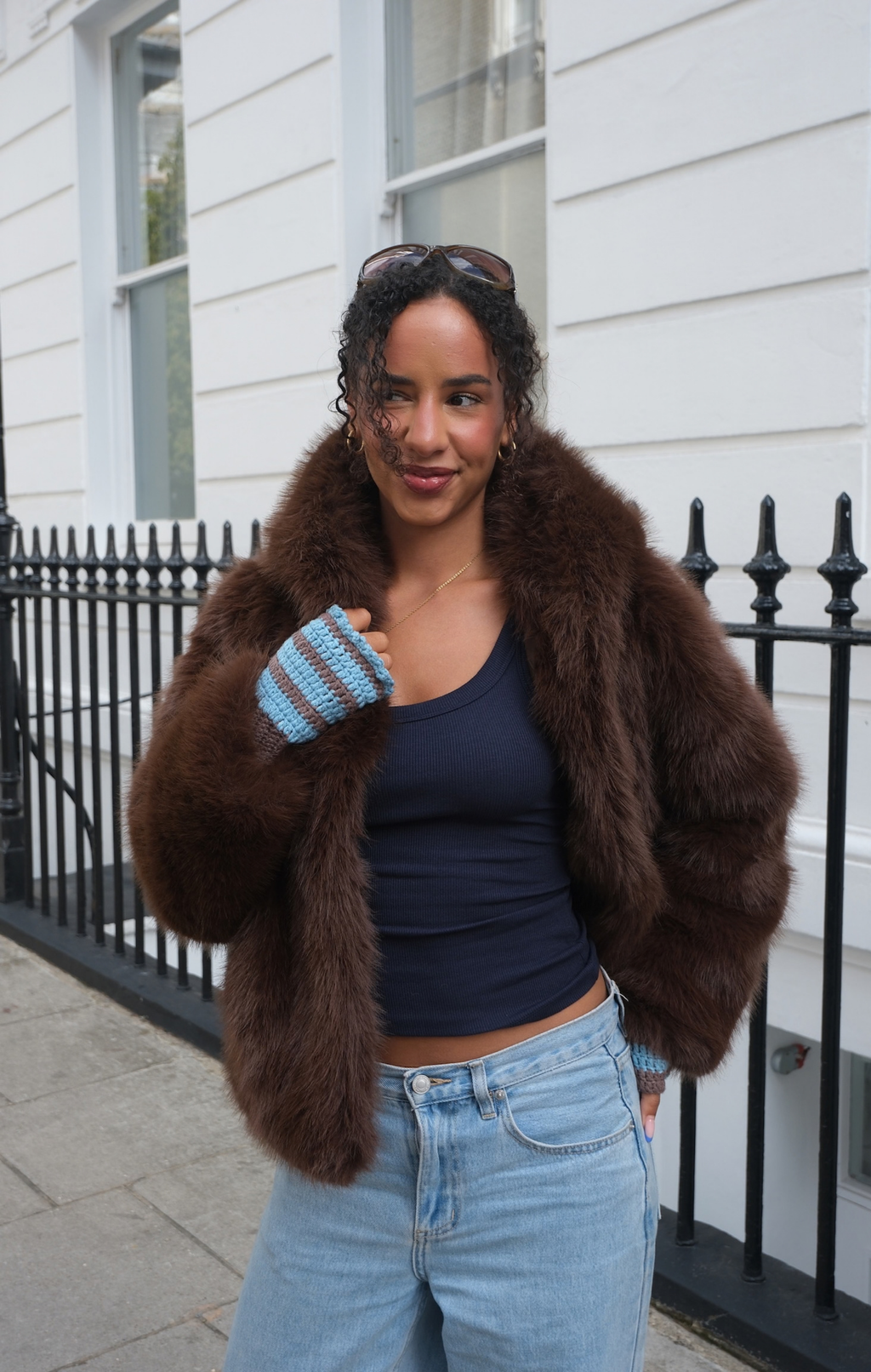 Chocolate Faye Faux Fur Jacket