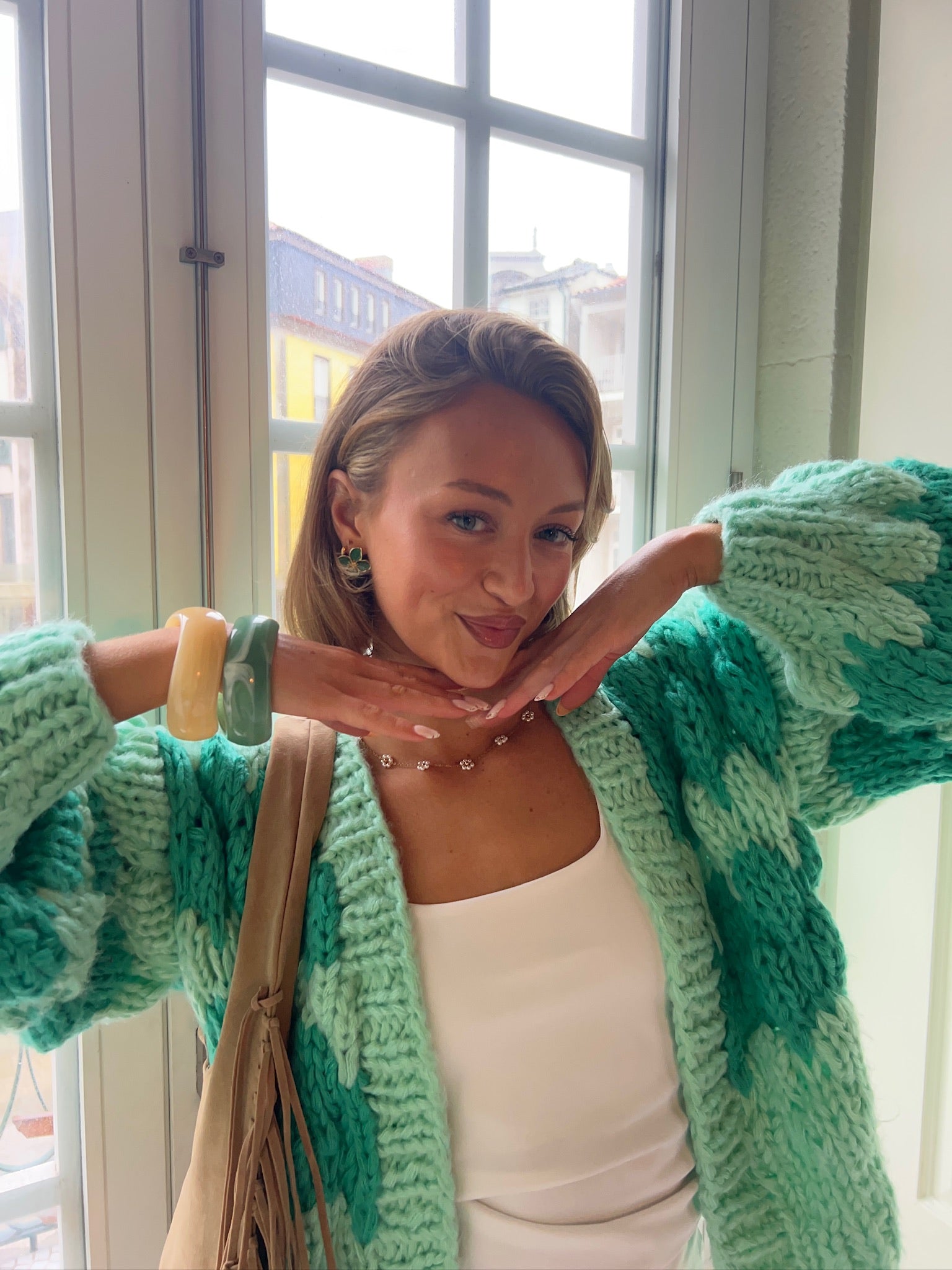 Mint Gelato Hugs & Kisses Cardigan