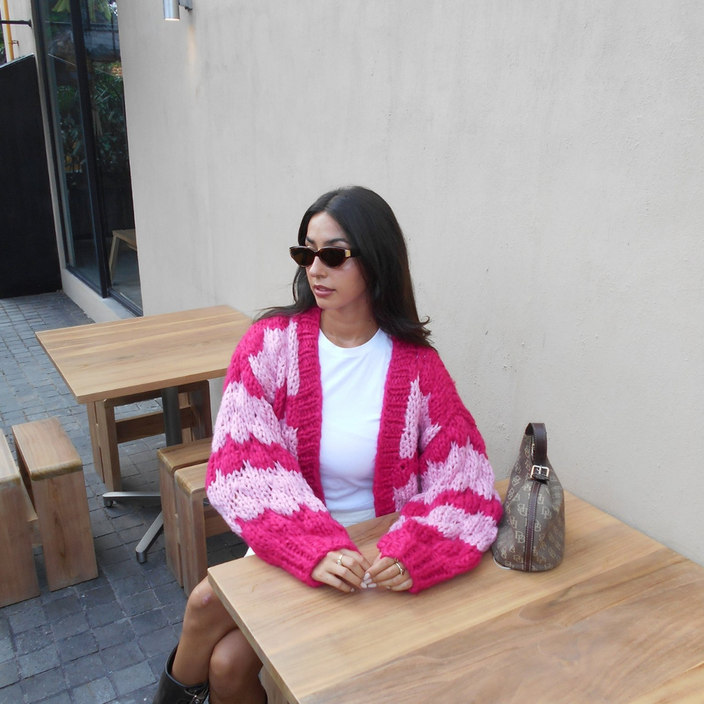 Double Pink Hugs & Kisses Cardigan
