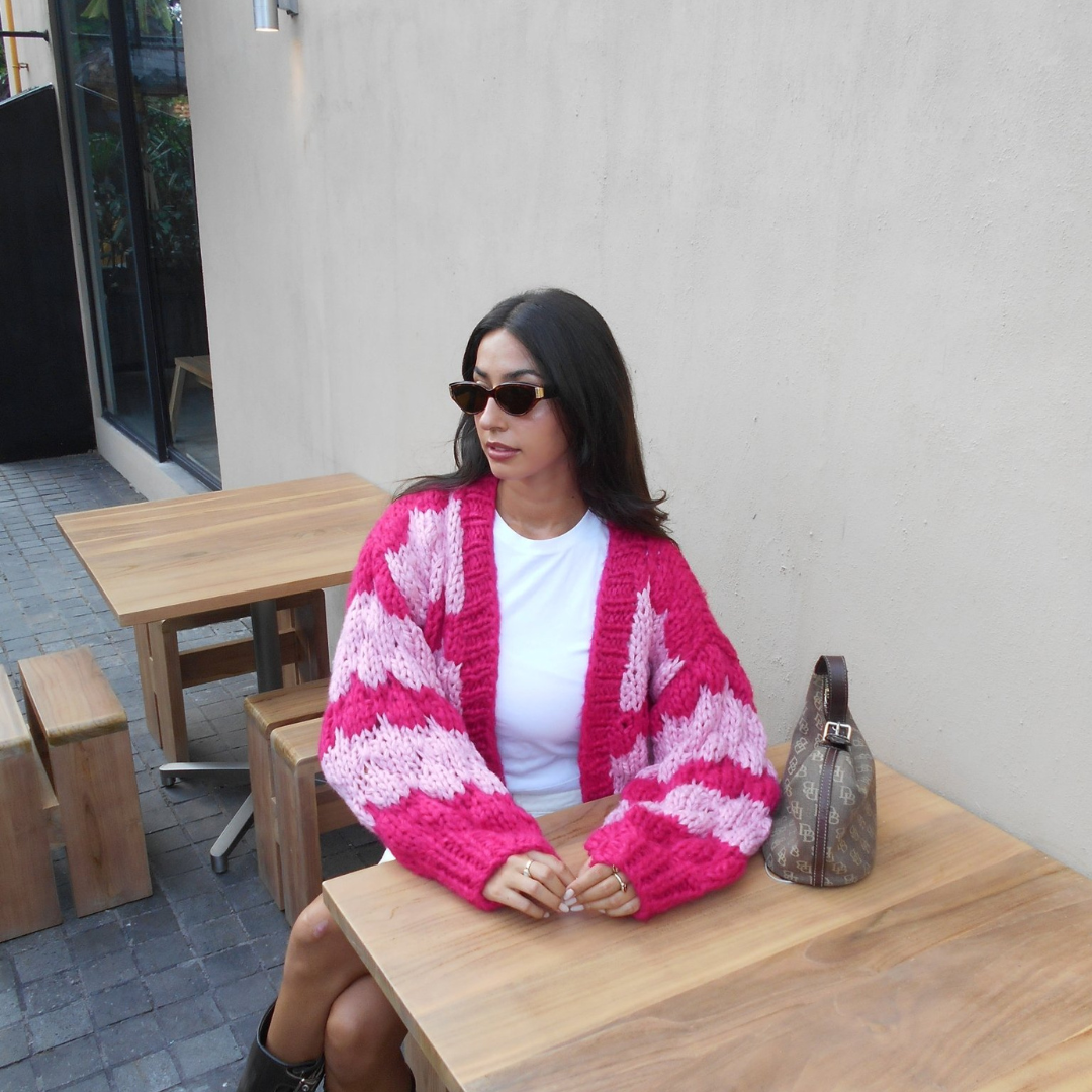 Double Pink Hugs & Kisses Cardigan
