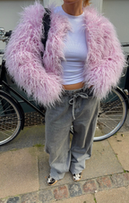 Esme Faux Fur Powder Pink Coat