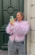 Esme Faux Fur Powder Pink Coat