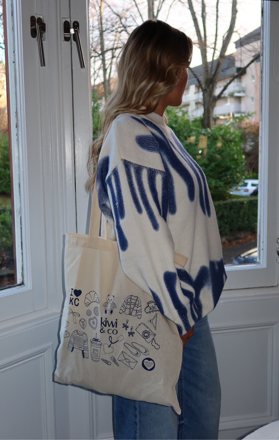 Navy Poplar Paint Spill Jumper