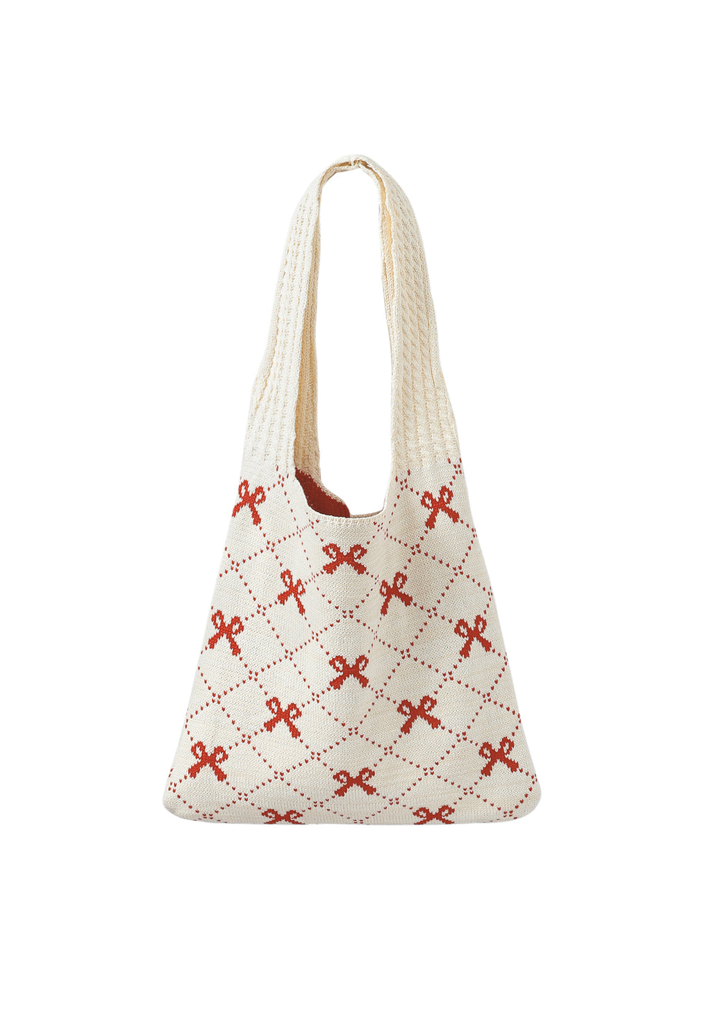 Adore-a-Bow Red Knitted Bag
