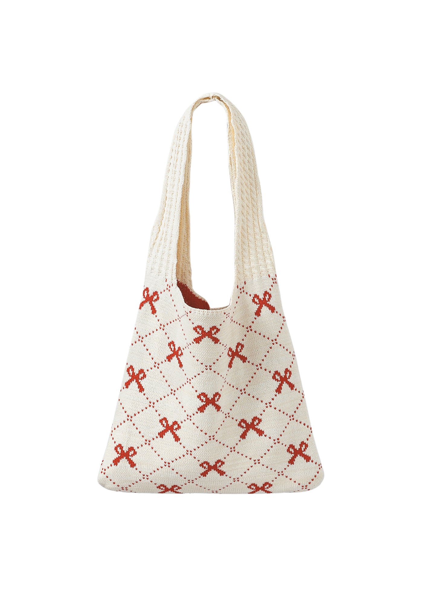 Adore-a-Bow Red Knitted Bag