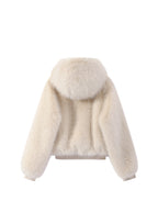 Coming Soon Cream Flossie Faux Fur Bomber Jacket