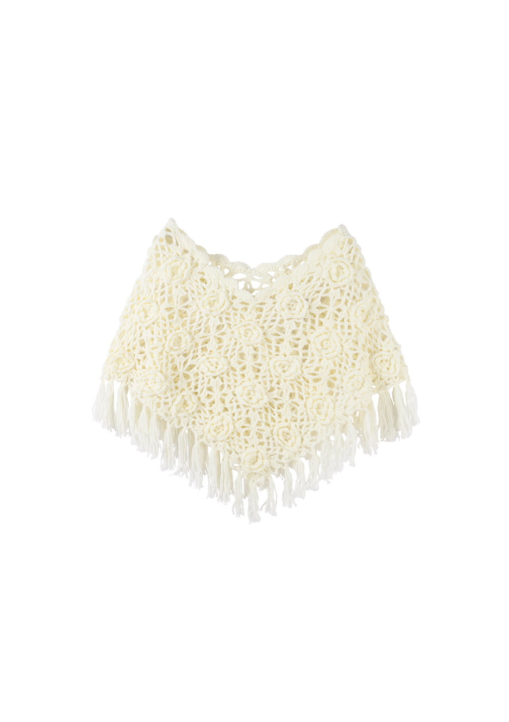 Cream Rosette Poncho