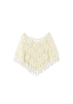 Cream Rosette Poncho
