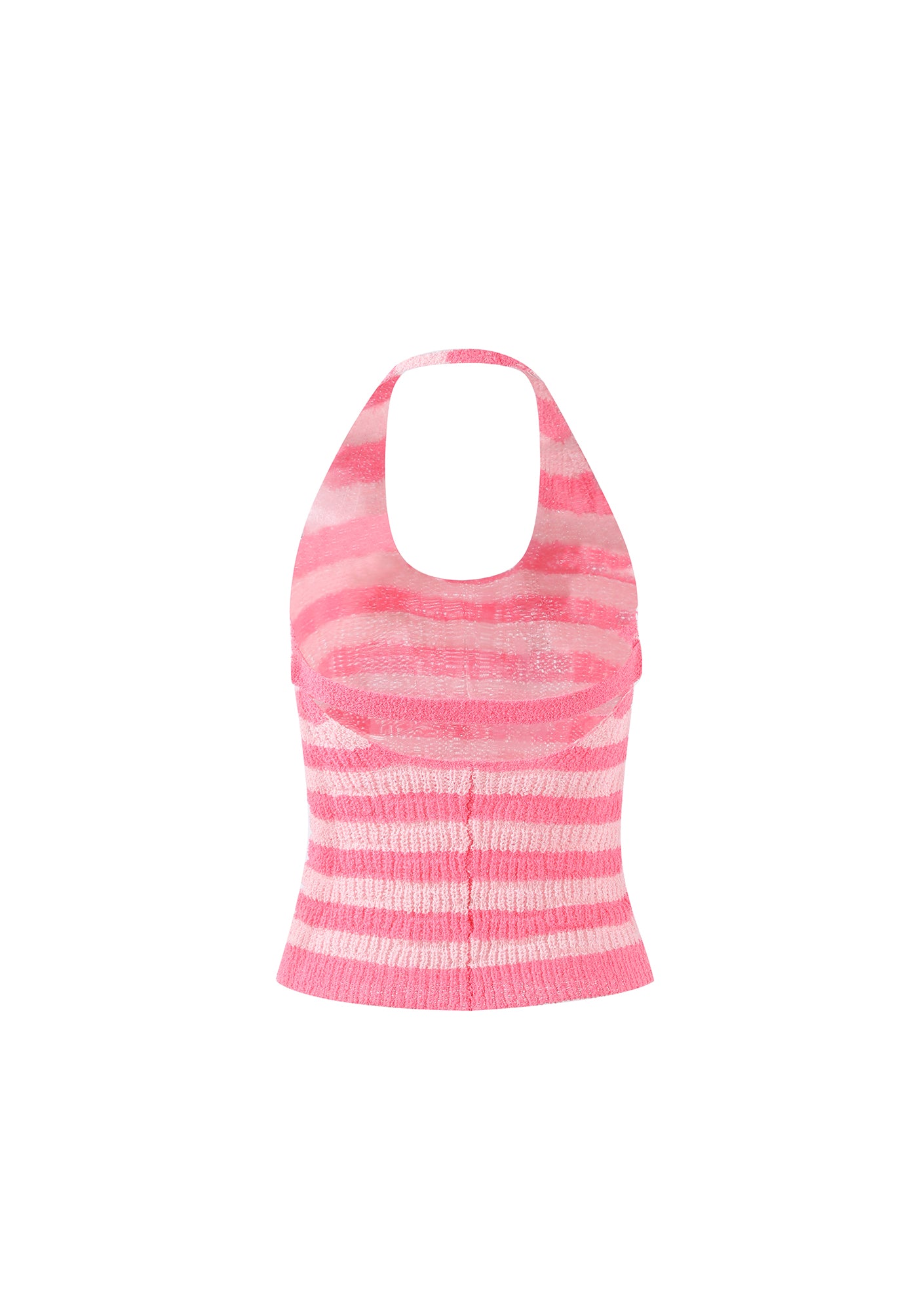 Coming Soon Pink Striped Halter Top