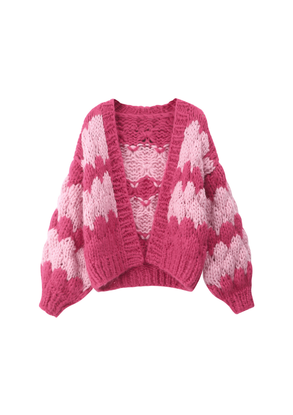 Double Pink Hugs & Kisses Cardigan