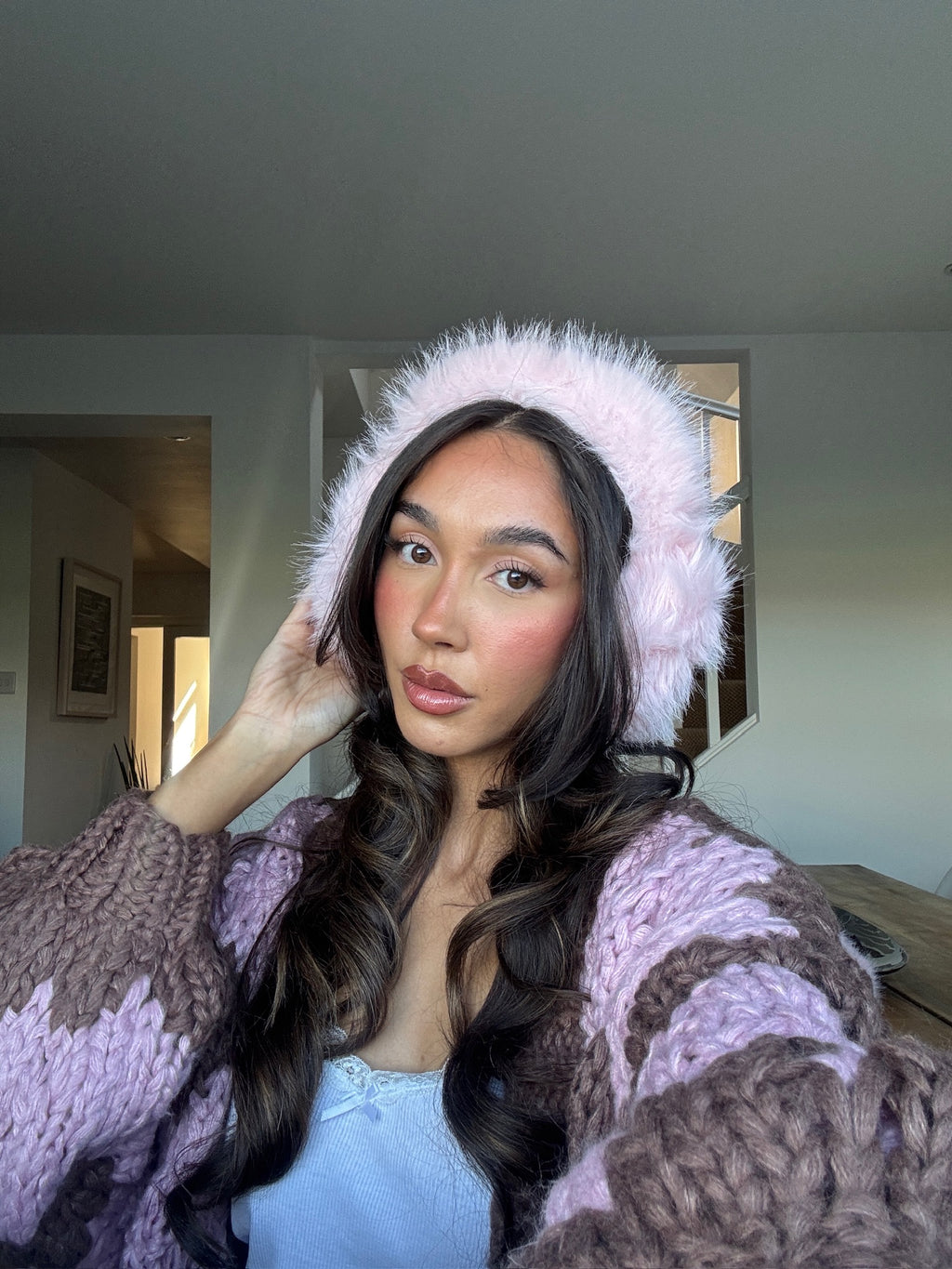 Pink Fluffy Ear Muffs