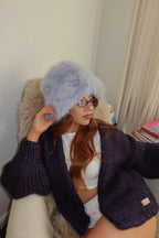 Ice Blue Faux Fur Hat