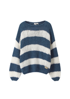 Navy Forget Me Not Stripe Jumper