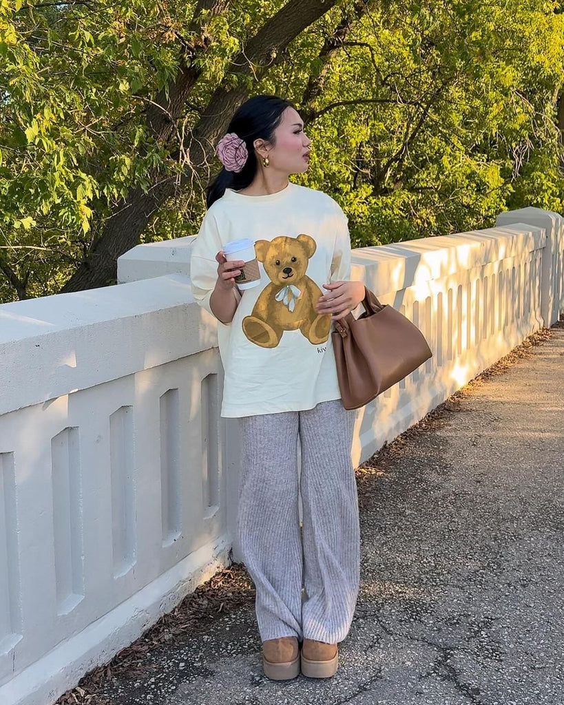 Bear With Me Oversized Tee - Kiwi & Co