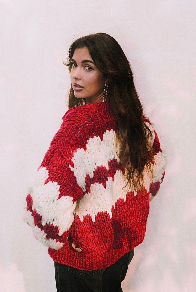 Candy Cane Kisses Cardigan - Kiwi & Co