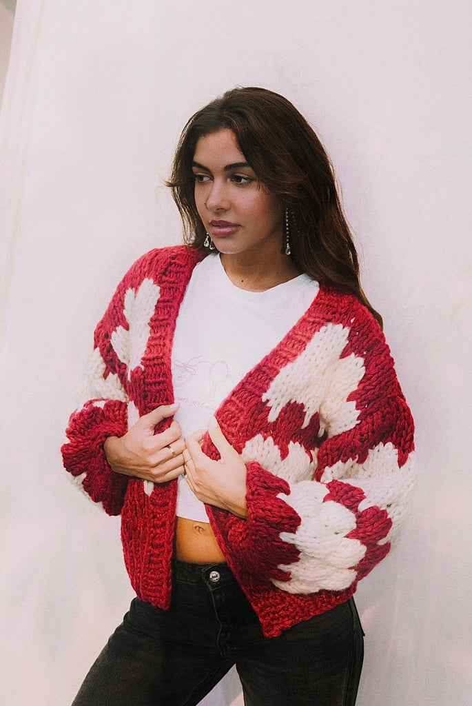 Candy Cane Kisses Cardigan - Kiwi & Co