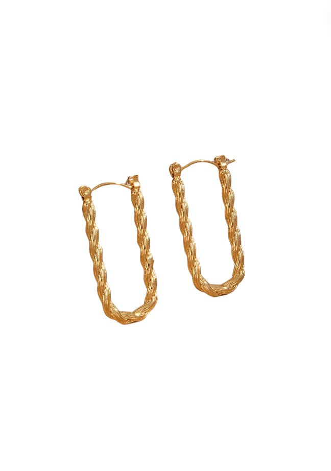 Gold Rectangle Rope Twist - Kiwi & Co