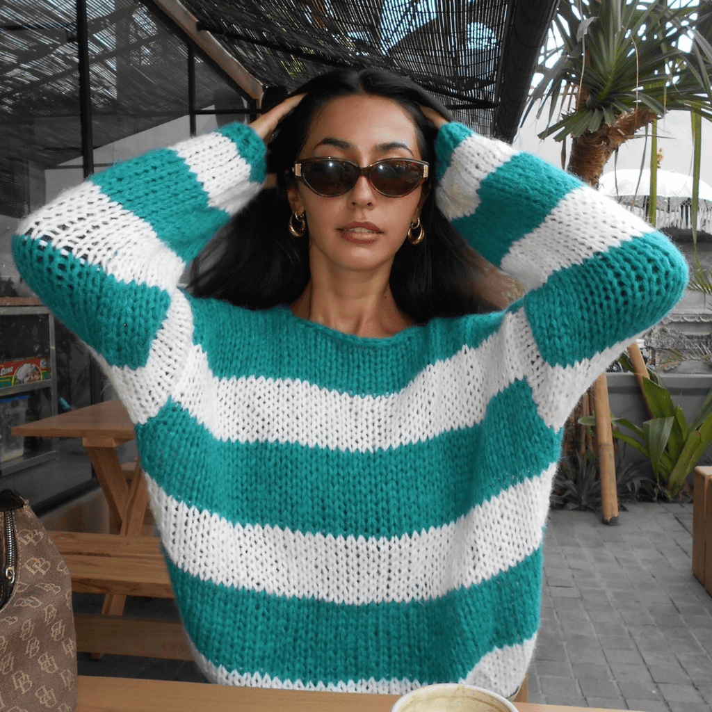 Green Forget Me Not Jumper - Kiwi & Co