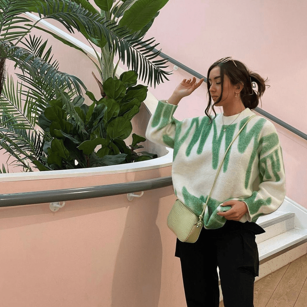 Green & White Poplar Paint Spill Jumper - Kiwi & Co