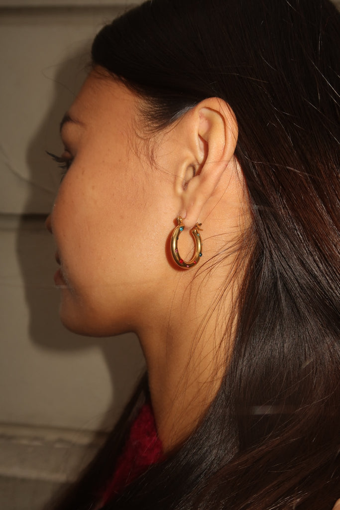 Nova Multi Stone Hoops - Kiwi & Co