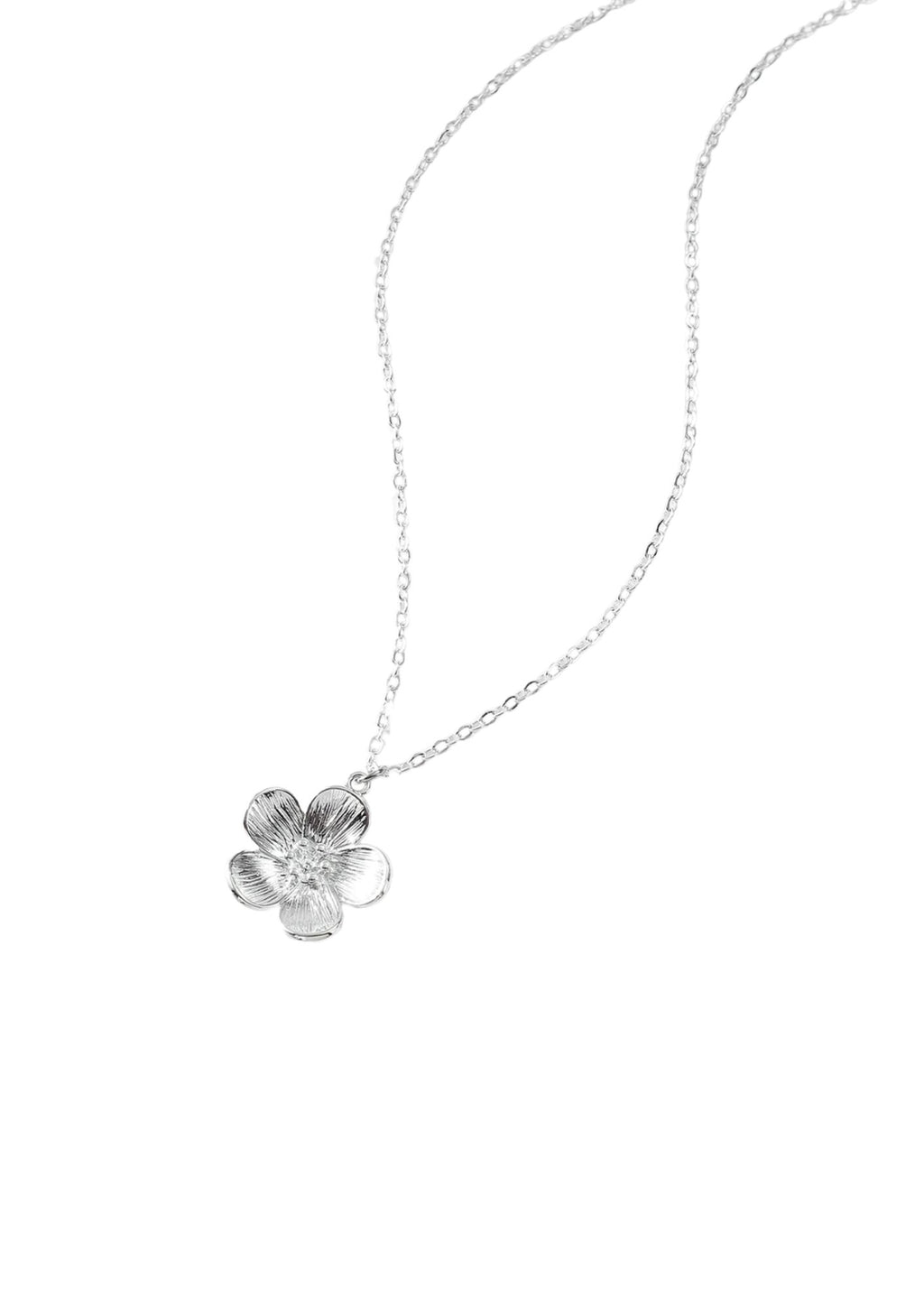 Pansy Petal Silver Necklace - Kiwi & Co