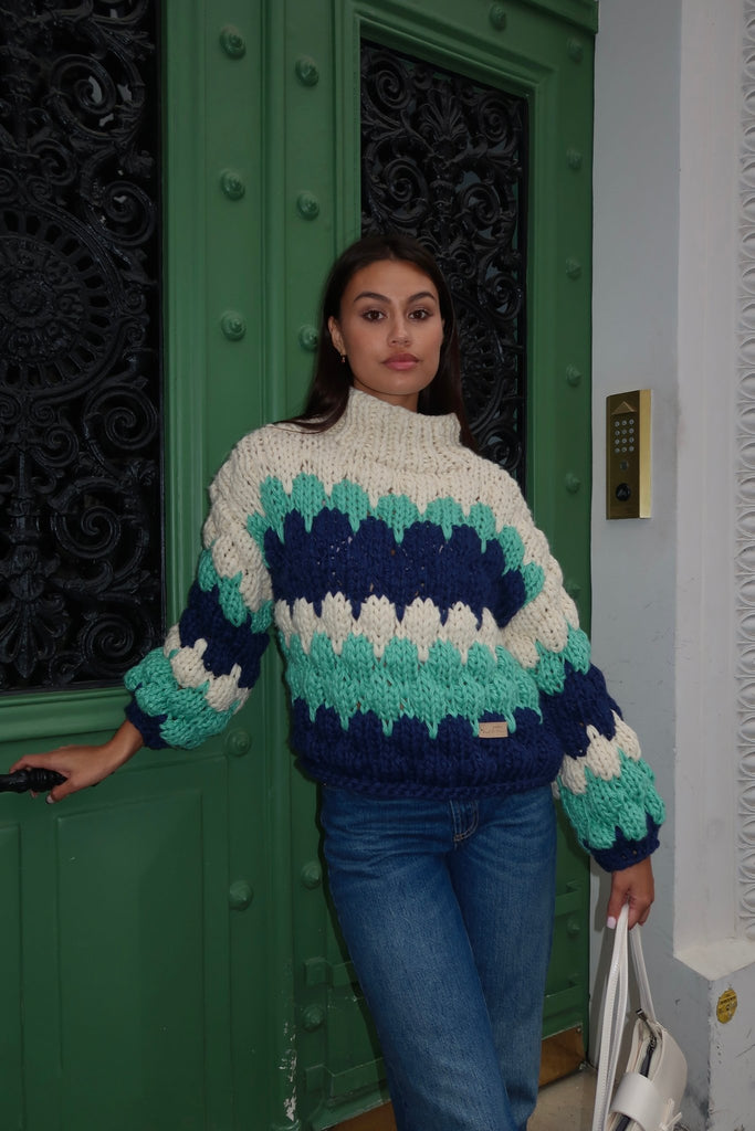 Peppermint Sweetheart Chunky Knit Jumper - Kiwi & Co