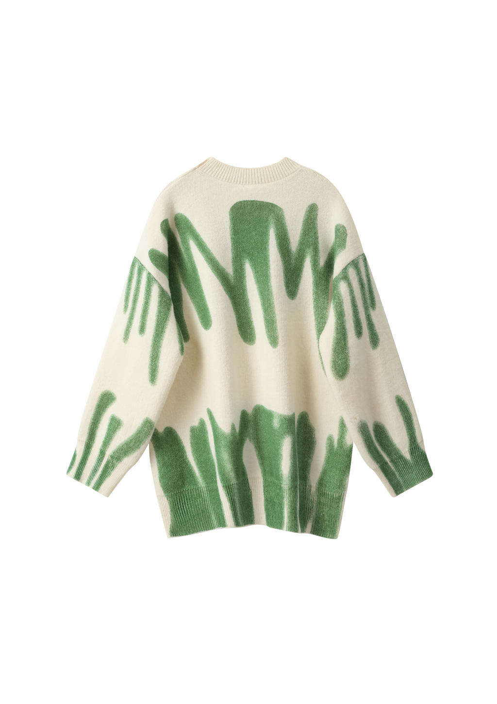 Green & White Poplar Paint Spill Jumper