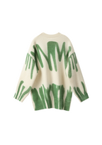 Green & White Poplar Paint Spill Jumper