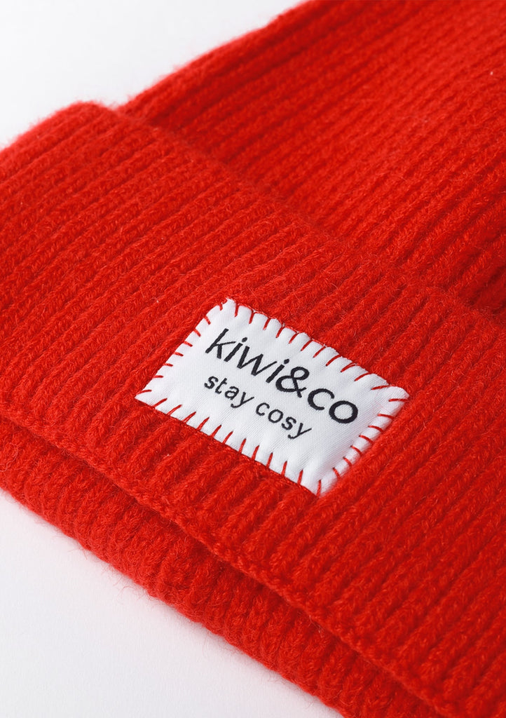 Poppy Red Beanie Hat - Kiwi & Co