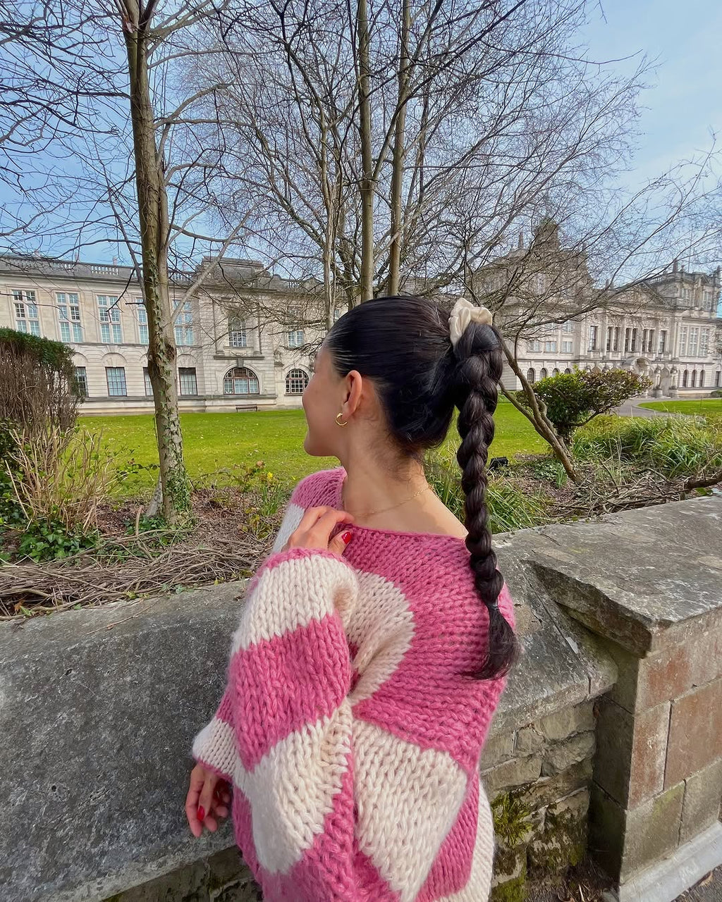 Raspberry Forget Me Not Jumper - Kiwi & Co