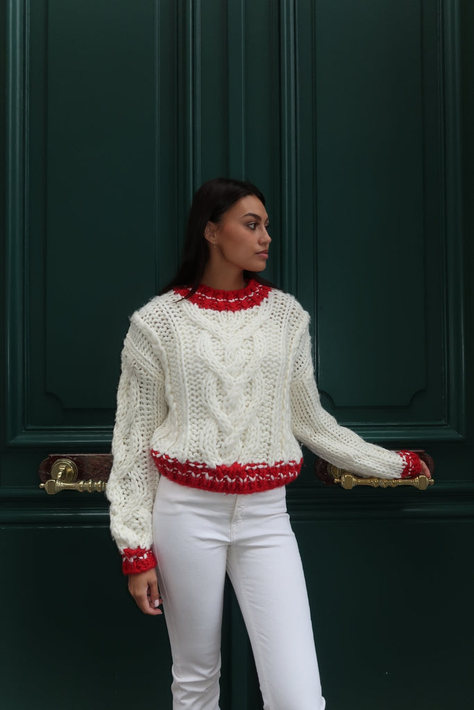 Red Velvet Pleated Jumper - Kiwi & Co