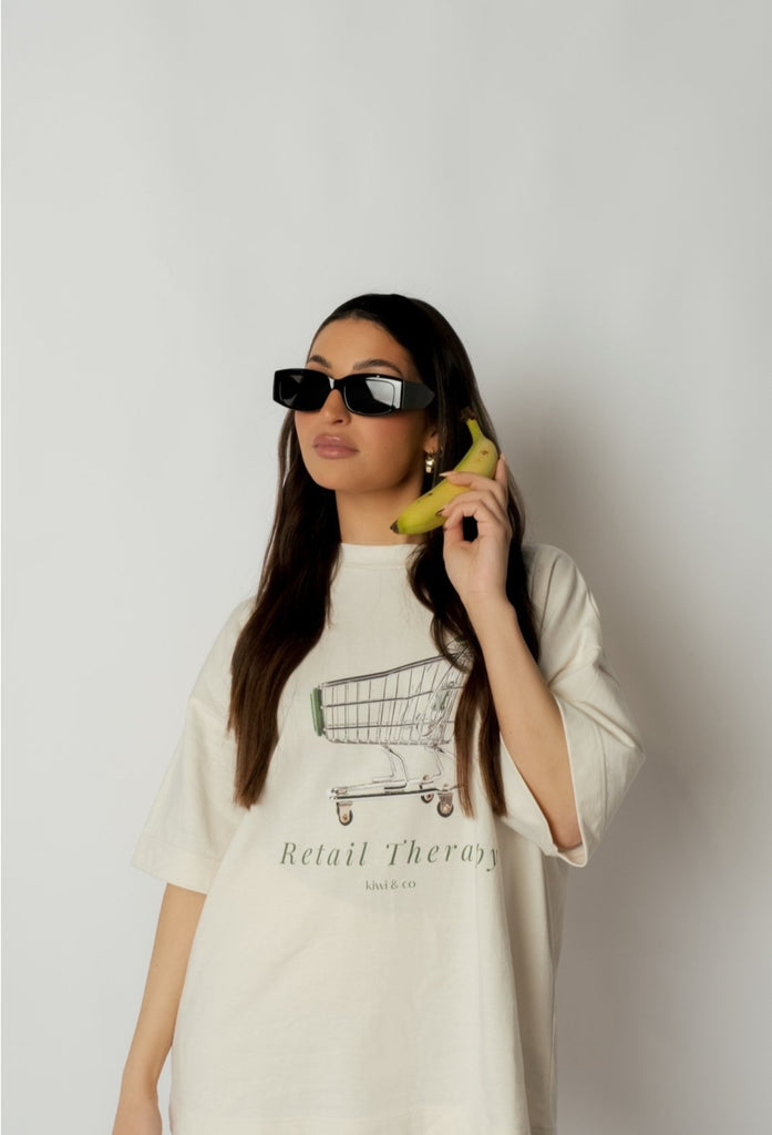 Retail Therapy Oversized Tee - Kiwi & Co