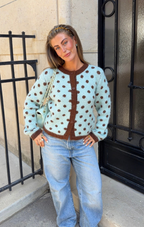 Blue & Brown Dotty Cardigan